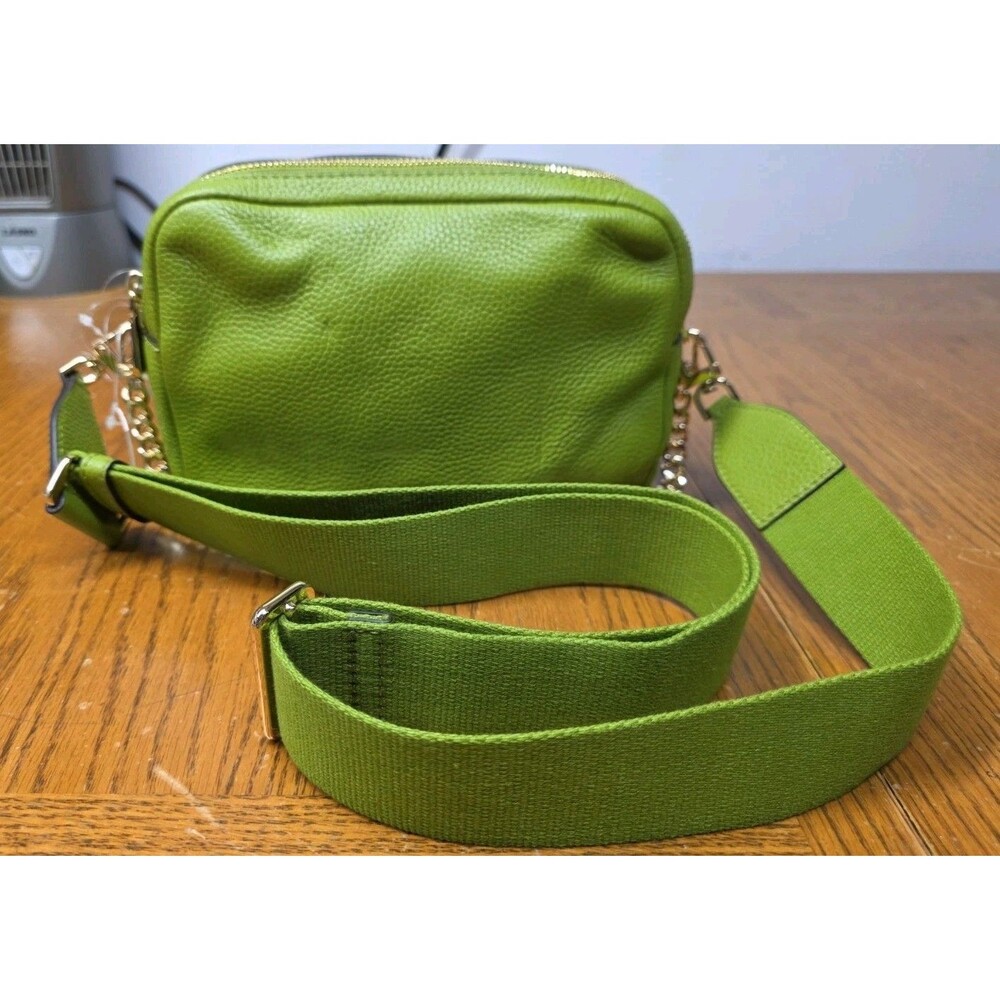 Michael Kors Bryant Chain Camera Crossbody Bag IN Green Leather